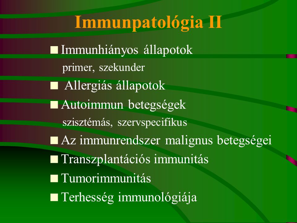 Az immunrendszer betegségei